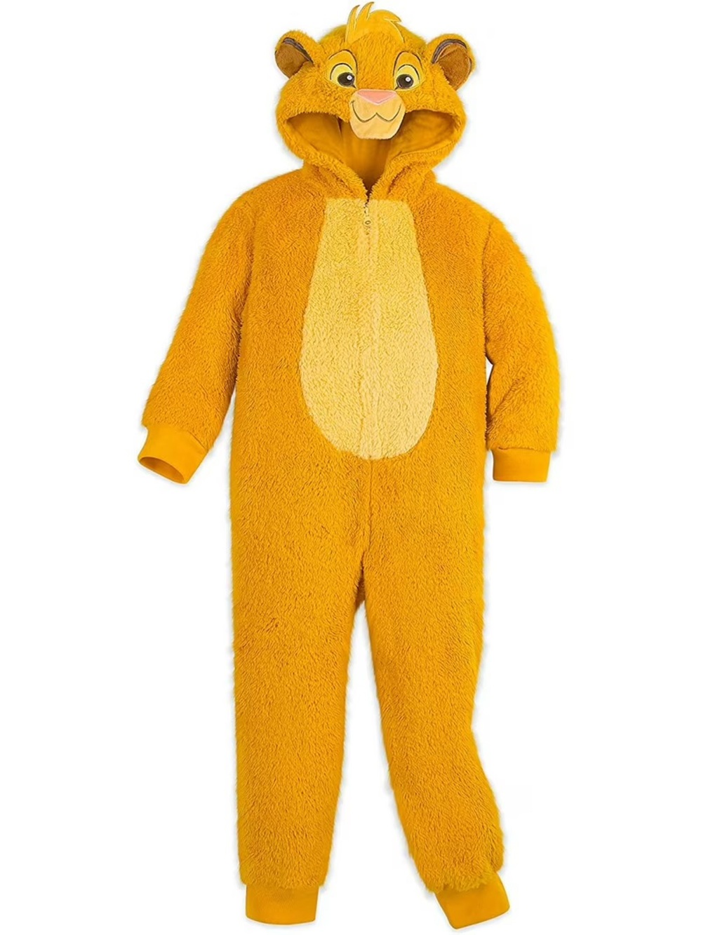 Disney Plush Simba Lion Hooded One-Piece - Yellow and Cream